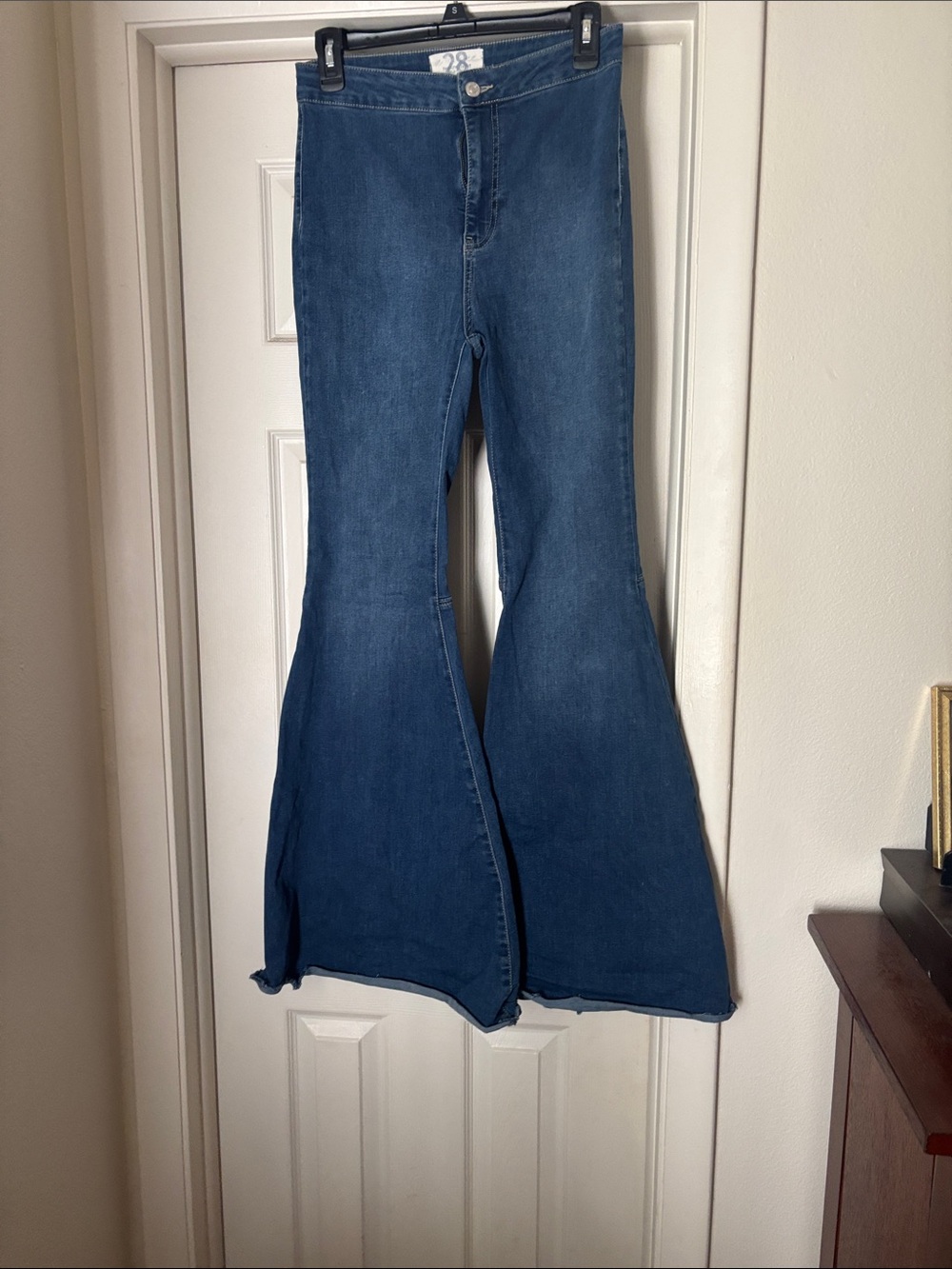 We The Free Dark Blue Flared High-Rise Jeans